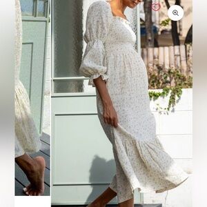Nothing Fits But Yuki Dress Elegant Cream Floral Maxi Dress